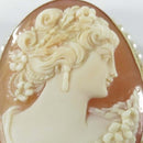 Vintage 14K F&F Felger Cameo Brooch Pendant with Pearl Surround