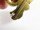 Victorian Archaeological Revival Double Griffin Brooch in Gold with Ruby Eyes