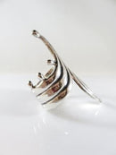 Alfredo Villasana Modernist Hinged Cuff Clamper Bracelet 925 Taxco Mexico