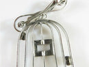 Unique Integrity Sterling Silver Rhinestone Bird Cage Brooch