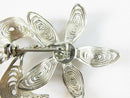 Lovely Sterling Silver Wire Filigree Twisted Wire Brooch Faceted Hematite Stone