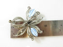 Vintage Alice Caviness Sterling Filigree Floral Blue Cats Eye Glass Brooch