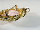 Art Nouveau 10K Gold Shell Cameo Brooch Pendant with Seed Pearl & Enamel Accents