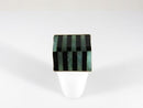 Beautiful Symmetrical Artisan Jade & Onyx Sterling Silver Rings Size 7.25