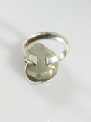 Lovely Opal Doublet Sterling Silver Native American Style Statement Ring Sz 7.25