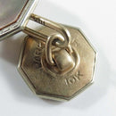 Antique Art Deco 10K Gold Single Park Roger Cufflink White Yellow MOP For Repurp