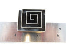 Vintage 3D Sterling Silver Modernist Spiraling Geometric Rectangle Brooch Pendant Old Mexico Silver