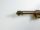 Victorian 10K Gold Crescent Moon Star & Arrow Brooch with Turquoise & Seed Pearl
