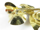 Unsigned Large Sterling Silver Gold Vermeil Pink Stone Floral Brooch