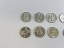 Lot of 10 US Roosevelt Silver Dimes 90% Silver Various Mint Marks 90% silver dimes US silver coins Roosevelt dimes lot
