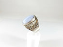 Polished Cabochon Blue Agate Pinky Ring Sterling Silver Sajen Size 10.25