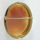 Vintage 14K F&F Felger Cameo Brooch Pendant with Pearl Surround
