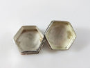 Vintage Sterling Cabochon Garnet Topped Octagon Snuff Box, Stash Box, Pill Box