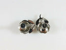 Theda Sterling Silver Catholic Rose Brooch Spin Back Earrings Marcasite Accented