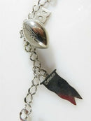 Circa 1960's Sterling Silver High School Charm Bracelet 7" TL Football, Diver,  Pennant, Guitar