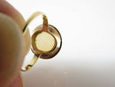 Victorian 14K Yellow Gold Ring with Opalescent Glass Cabochon Size 8.5