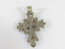 1 7/8" High Celtic Style Coptic Ethiopia Silver Cross With Chamfered Decoration