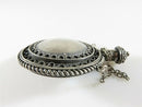 Old Palestine Sterling Round Perfume Scent Flask Fancy Chatelaine Perfume Bottle