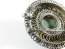 Costume Brooch Pendant Rose Cut Paste, Hardstone, Pearl Surround Fancy Filigree