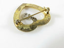 Vintage Gold Gilt Sterling Silver Heart with Paste & Letter C Sweetheart Pin