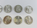 Lot of 10 US Roosevelt Silver Dimes 90% Silver Mixed Mints 90% silver dimes US silver coins mixed mint marks US dimes