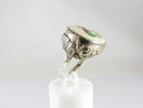Japanese Satsuma Deity God of Fortune Hand Painted Button Ring Sterling