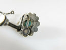 Vintage Southwestern Blue Glass Sterling Flower Screwback Earrings Taxco Style