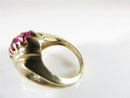 Faith 10K Gold Ring with Lab Created Pink Spinel Waterfall Style Size 4.25