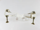 Figural Palm Leaf Disc Abalone & Sterling Taxco Mexico VKE Silver Screw Back Earrings