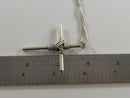 Vintage Sterling Wire Wrapped Post Form Christian Cross with 24" Box Chain Neckl