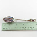 Vintage 800 Silver Spoon Hand Painted Enamel Genova E Piazza Aquaverde