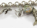 Vintage 8 1/4" Han 925 Rolo Link Chain Toggle Bracelet with Charms Heavy 37 Gram