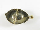 Victorian Gold Filled Floral Taille d'épargne Brooch with Dangle