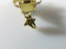 18K Yellow Gold Arts & Crafts Pendant with Emerald Cut Aqua Blue Spinel