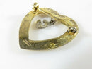 Vintage Gold Gilt Sterling Silver Heart with Paste & Letter C Sweetheart Pin