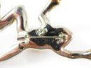 Huge Holloware Sterling Frog Brooch Repousse Silver Gold Accented Leaping Frog