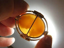 10K Gold Art Nouveau Right-Facing Floral Shell Cameo Brooch Pendant, 41.8 × 35.5 mm