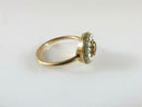 Georgian 14K Yellow Gold Garnet and Seed Pearl Cluster Ring Size 5.5