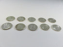 Group of 10 US Roosevelt Silver Dimes 90% Silver Lot 12 90% silver dimes US silver coins Roosevelt dimes lot used