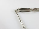 Vintage Swank Sterling Silver Tie Bar Clamp With Dangling Plaque for a Monogram