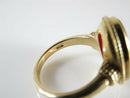 Edwardian Revival 14K Gold Carnelian Oval Cabochon Ring Size 6