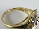 14K Yellow Gold Ring with 10 Marquise Tanzanite Stones Size 7 CID Hallmarked 4.2g