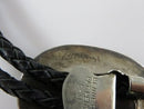 Circa 1960 Zuni Apache Ghan Crown Dancer Inlaid Sterling Silver Bolo Tie Bennett