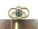 14K Gold Mid Century Blue Zircon Cluster Brooch 7g – 1 5/8" x 7/8"
