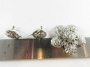 Theda Sterling Silver Catholic Rose Brooch Spin Back Earrings Marcasite Accented