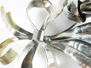 Large 4" Artisan Sterling Silver Flower Spray Brooch with Ribbon Bow, Handwrought, Unpolished for Clean Up