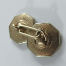 Antique Art Deco 10K Gold Single Park Roger Cufflink White Yellow MOP For Repurp