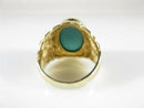 Retro 14K Turquoise Solitaire Nugget Pinky Ring Size 7 3/4 Hallmarked 14K GSI