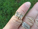 Antique 13K Gold Diamond Butterfly Figural Cigar Band Ring Victorian Era (≈2.8 g)