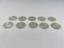 Group of 10 US Roosevelt Silver Dimes 90% Silver Lot 8 90% silver coins US silver dimes Roosevelt dimes lot used